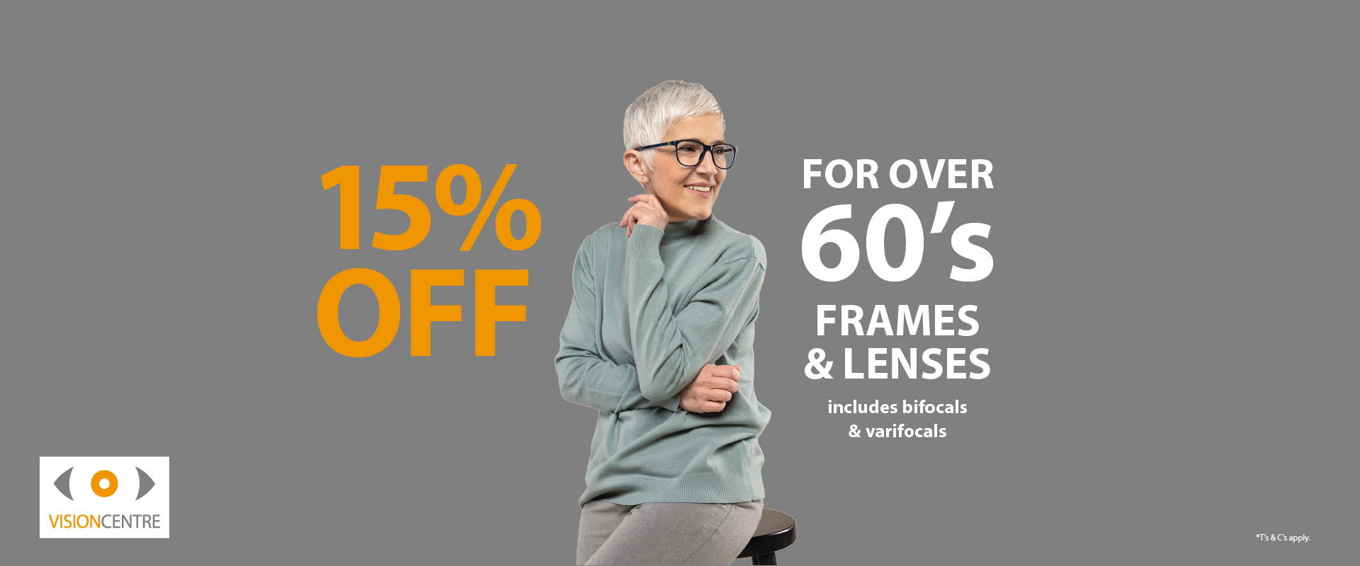 15% off over 60s banner