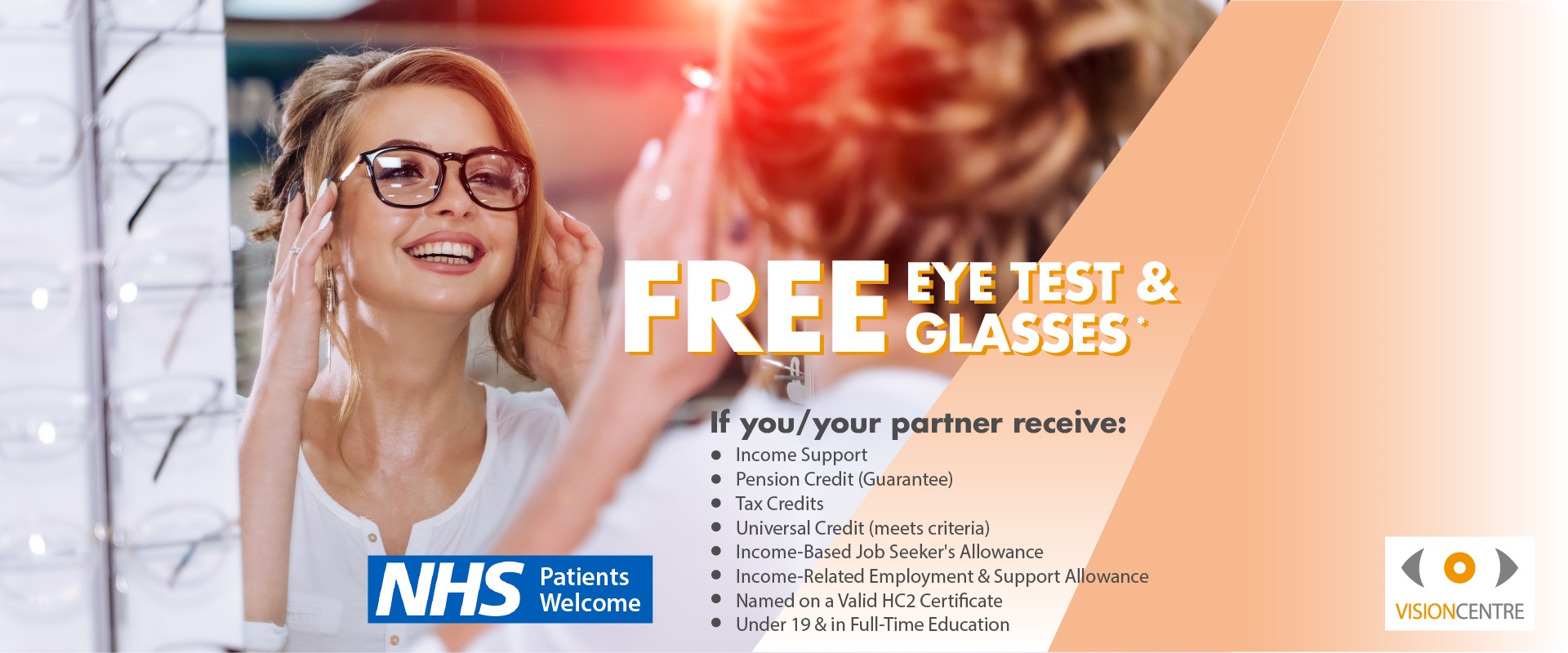 free nhs eye test banner
